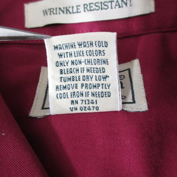 L.L. Bean Men's Button Up Shirt Short Sleeve Red XL Tall Wrinkle Resitant - Picture 4 of 6